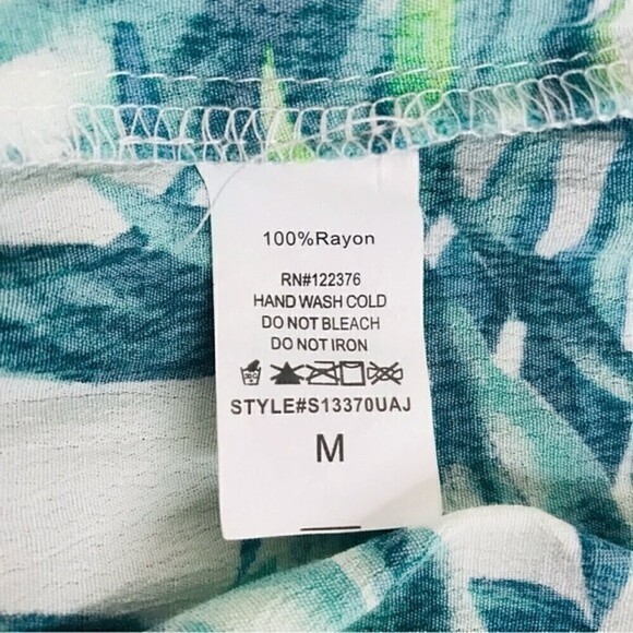 Mustard Seed Tropical Foliage High Waist Straight Leg Pull On Summer Beach Pants - Picture 11 of 11